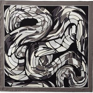 Emilio Pucci Women's Anaconda Print Silk Twill Scarf Black, Grey & White